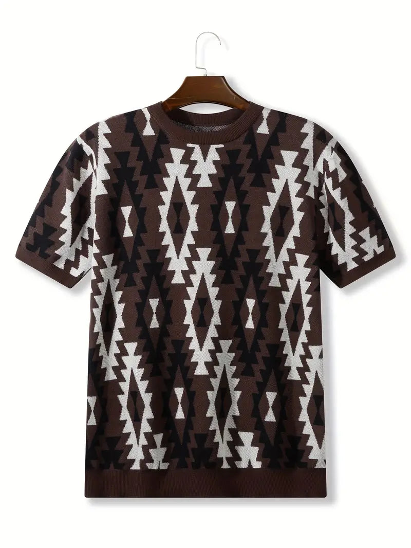 Ethnic Style Pattern Short Sleeve T-Shirt